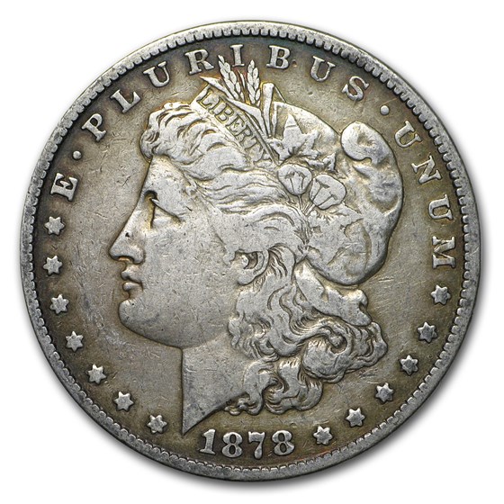 1878 Morgan Dollar 7 Tailfeathers Rev of 78 VG-VF 1878 Morgan Dollar 7 Tailfeathers Rev of 78 VG-VF